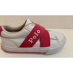 Polo Ralph Lauren Sneakers Toddler 6 Pink/White‎ Easten II EZ Slip-On Shoes